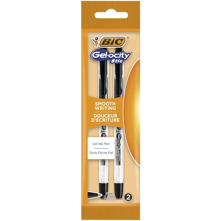 Bic, Gel-ocity, Stic, długopis żelowy, 0.5 mm, czarny, 2 szt.
