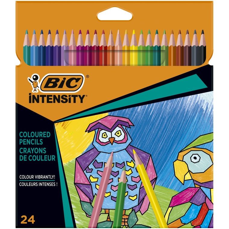 Bic, Intensity Up, kredki ołówowe trójkątne, 24 kolory