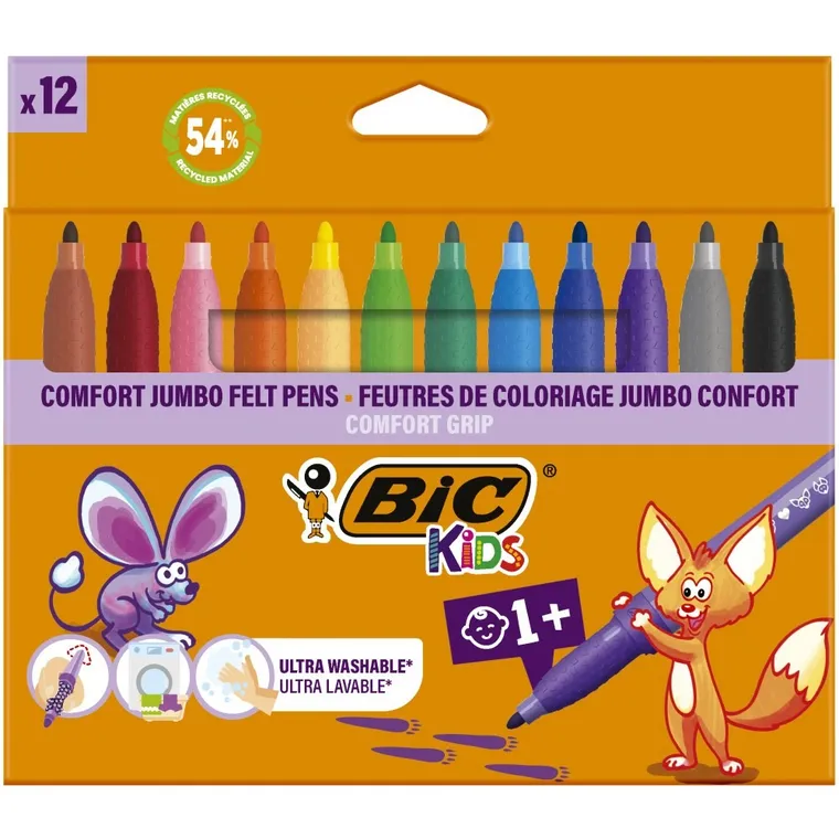 Bic, Kids, Comfort Jumbo, flamastry, 12 kolorów