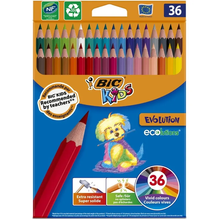 Bic, Kids Evolution ECOlutions, kredki ołówkowe, 36 szt.
