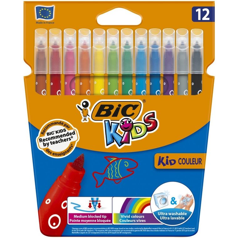 Bic, Kids, Kid Couleur, flamastry, 12 kolorów