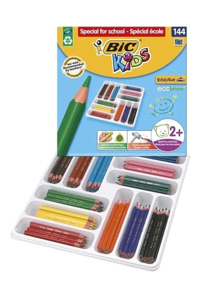 Bic Kids, kredki ołówkowe, 144 szt., 2+