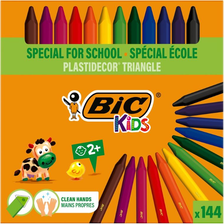 Bic Kids, plastidecor triangle, zestaw piśmienniczy, 144 szt.