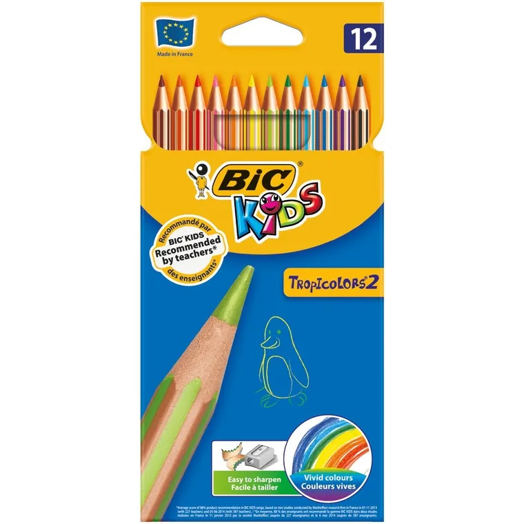Bic, Kids, Tropicolors, kredki ołówkowe, 12 szt.
