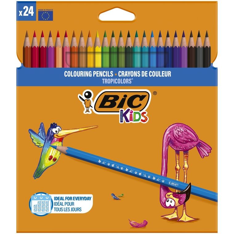 Bic, Kids, Tropicolors, kredki ołówkowe, 24 kolory
