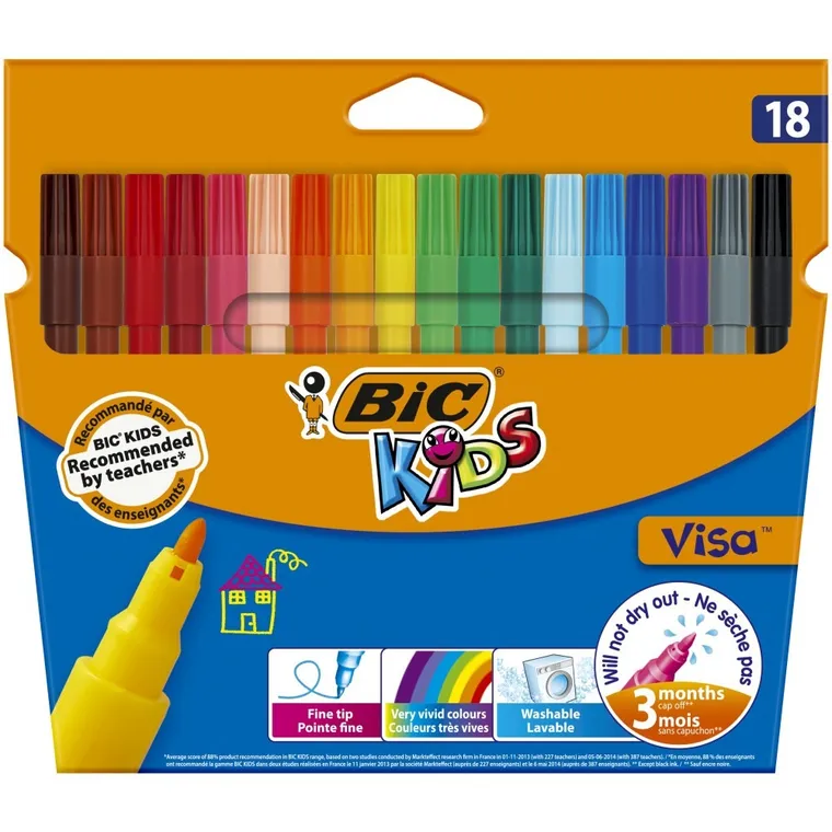 Bic, Kids, Visa, flamastry, 18 kolorów