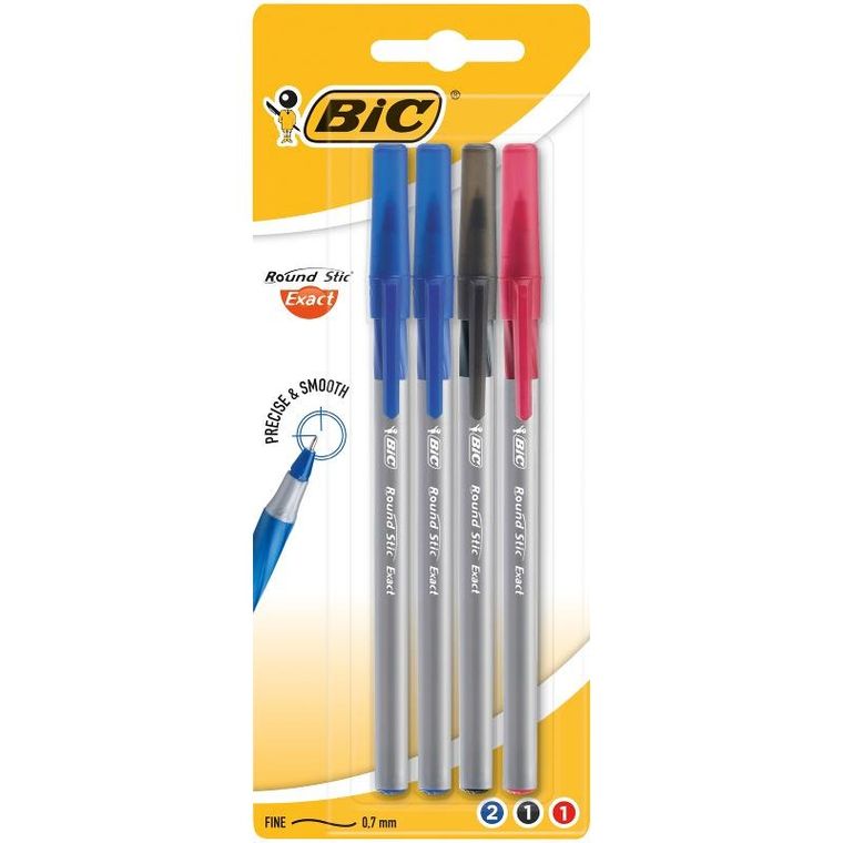 Bic, Round Stic Exact, długopis, 4 szt.