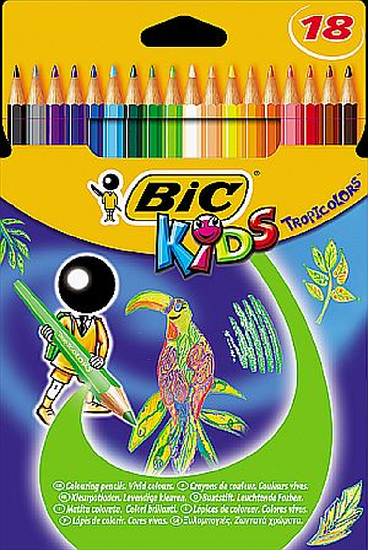 Bic, Tropicolors 2, kredki ołówkowe, 18 kolorów