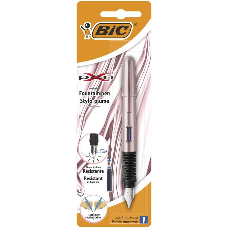 Bic, Xpen, Chrome Pink, pióro wieczne, niebieskie