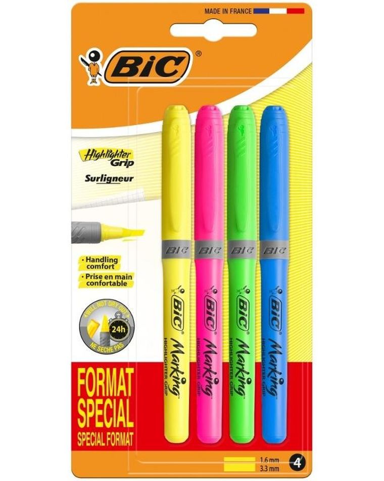 Bic, zakreslacze, 4 kolory