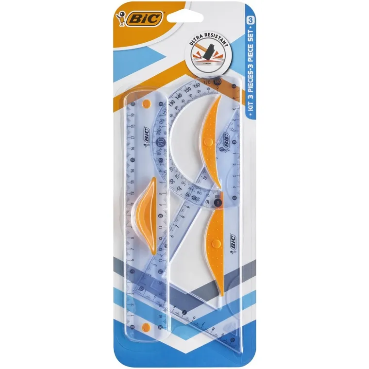 Bic, zestaw geometryczny, 20 cm, 3 elementy