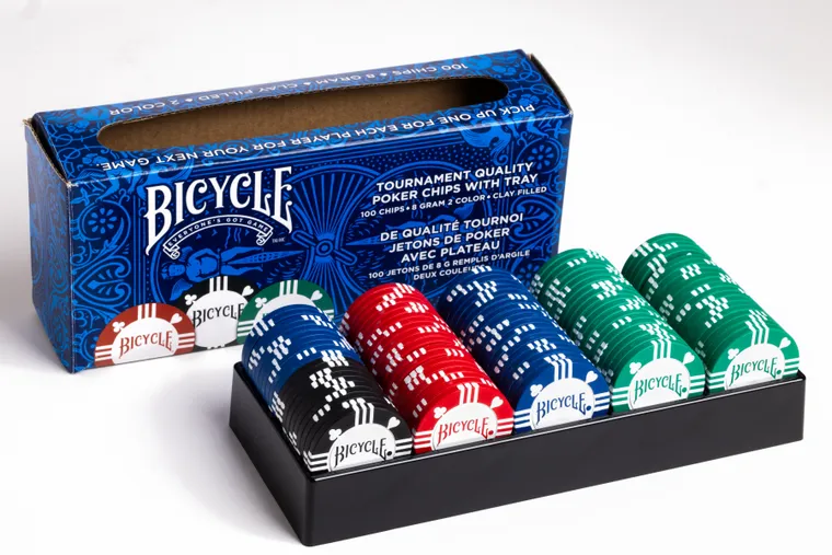 Bicycle, Poker Chips, ceramiczne żetony do pokera, 100 szt.