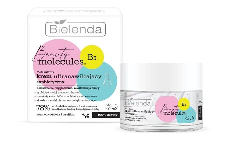 Bielenda, Beauty Molecules, molekularny krem ultranawilżający na dzień i noc, do cery odwodnionej i wrażliwej, 50 ml