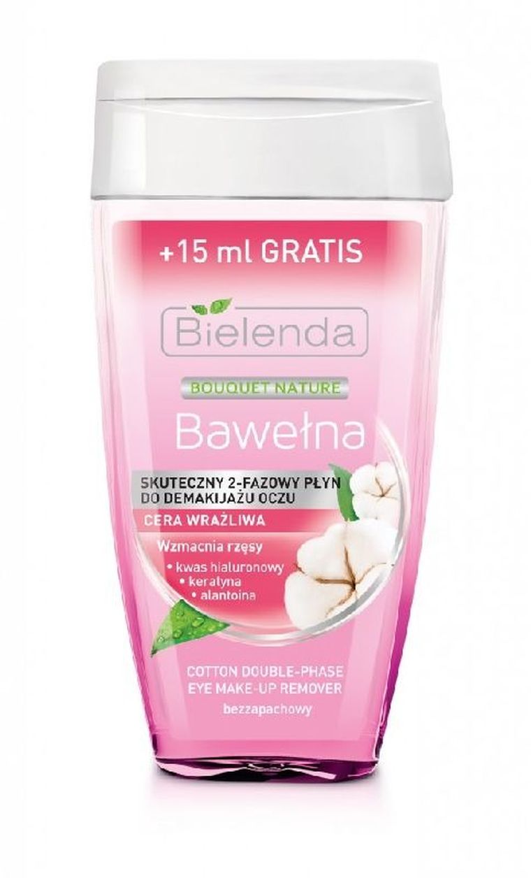 Bielenda, Bio Plantacja Bawełna, płyn do demakijażu oczu 2-fazowy, 125 ml