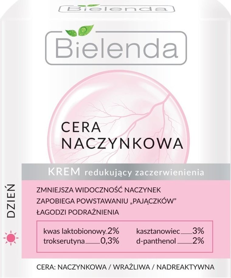 Bielenda, Cera Naczynkowa, krem redukujący zaczerwienienia na dzień, 50 ml