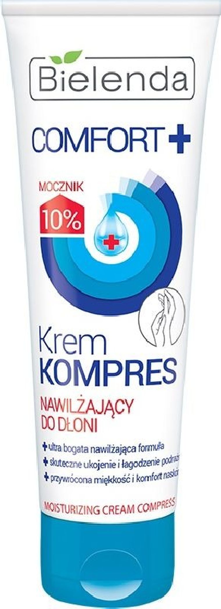 Bielenda, Comfort + krem, kompres nawilżający do dłoni, 75 ml