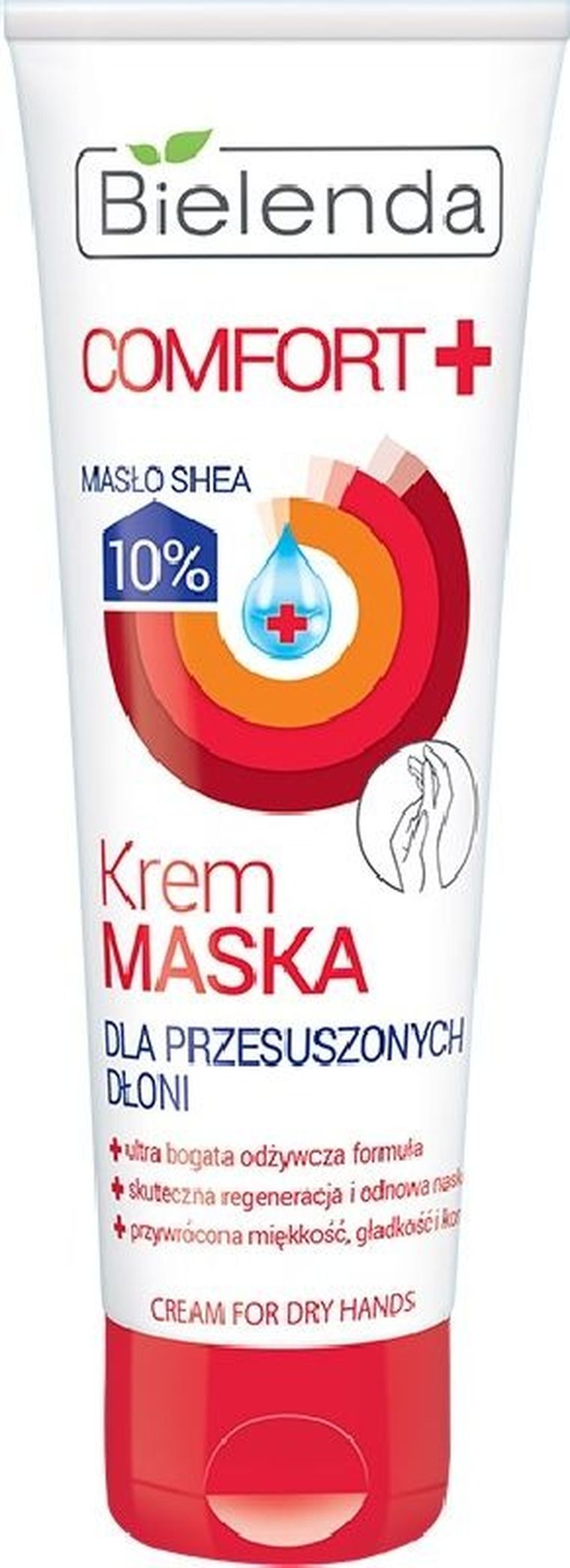 Bielenda, Comfort + krem, maska do przesuszonych dłoni, 75 ml