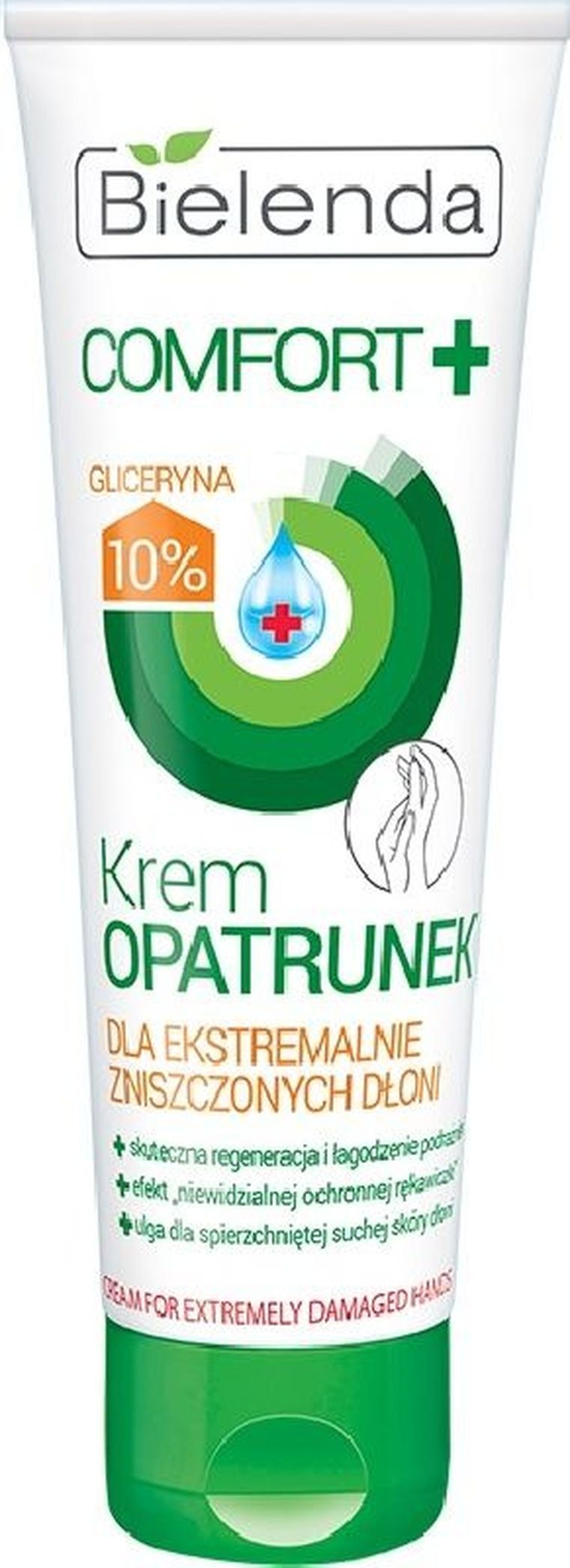 Bielenda, Comfort + krem, opatrunek do ekstremalnie zniszczonych dłoni, 75 ml