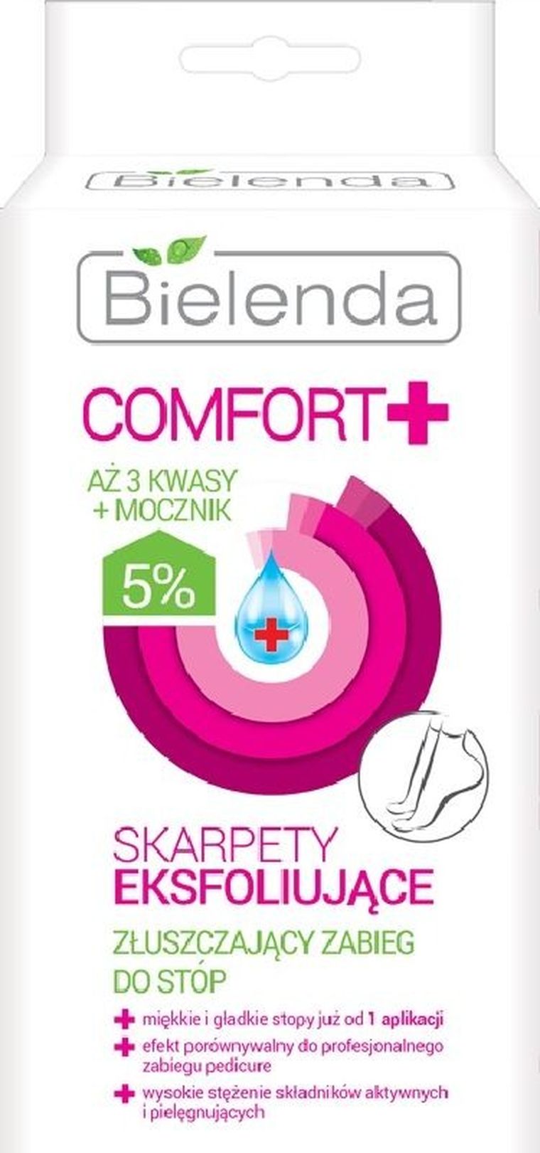 Bielenda, Comfort+, skarpety eksfoliujące do stóp, 2 szt.