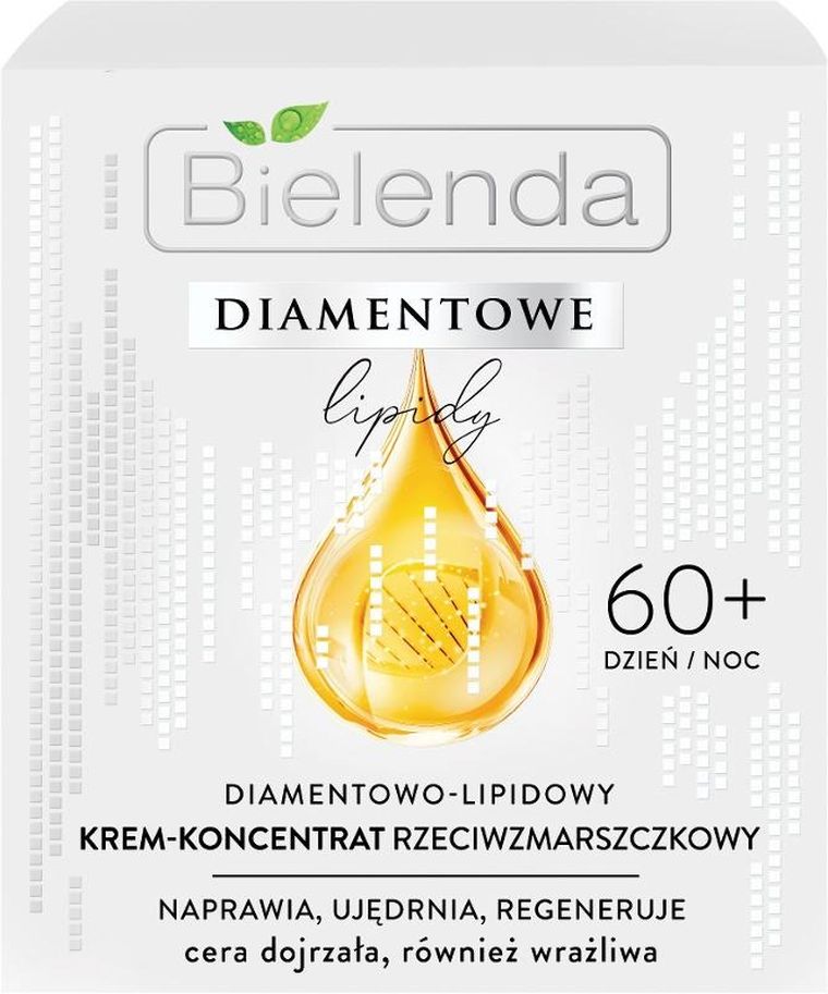 Bielenda, Diamentowe Lipidy, 60+ diamentowo-lipidowy krem, koncentrat przeciwzmarszczkowy na dzień i noc, 50 ml