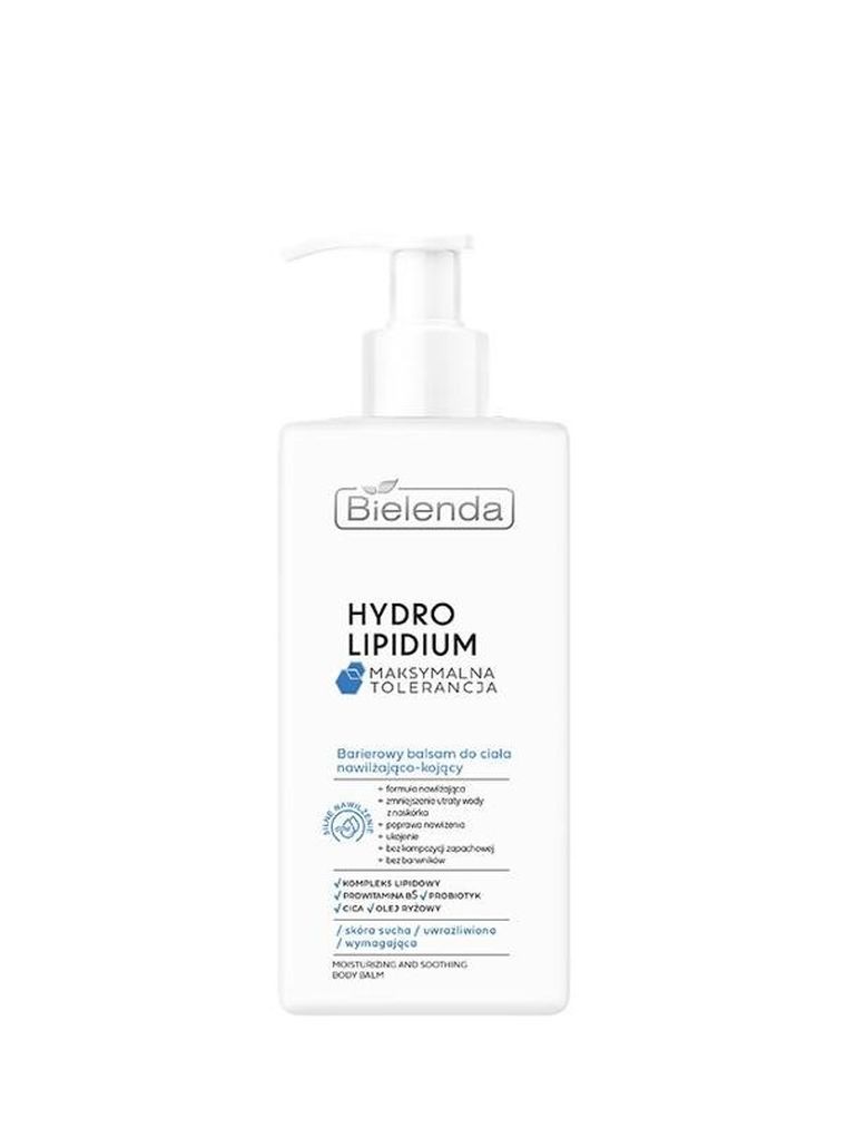Bielenda, Hydro Lipidium, barierowy balsam do ciała nawilżająco-kojący, 300 ml