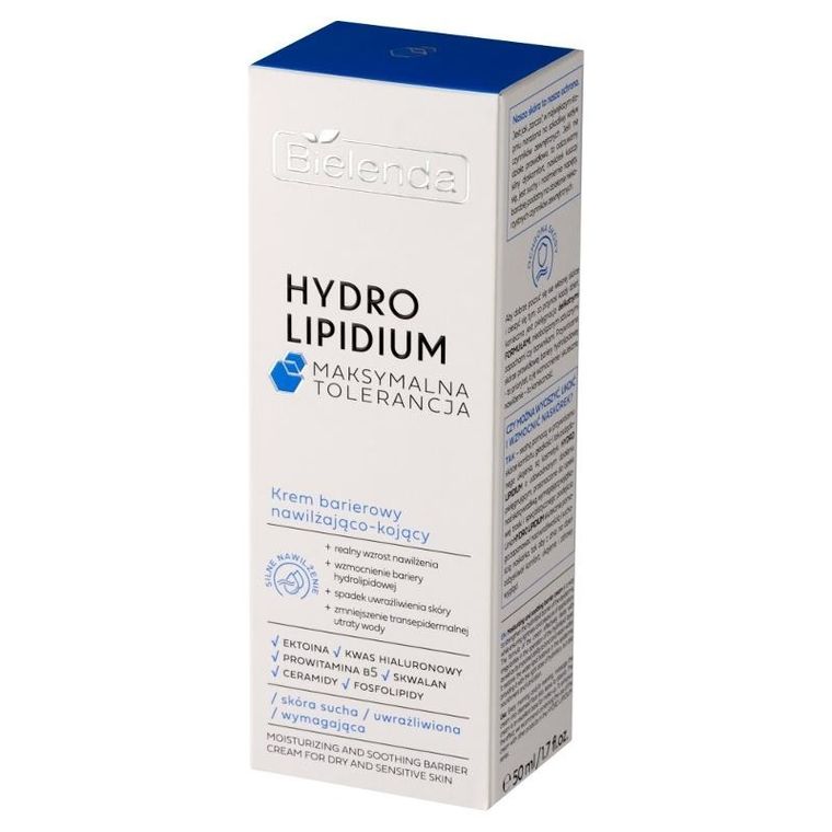 Bielenda, Hydro Lipidum, krem barierowy nawilżająco-kojący, skóra sucha, uwrażliwiona, 50 ml