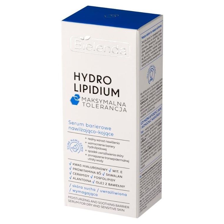 Bielenda, Hydro Lipidum, serum barierowe nawilżająco kojące, skóra sucha, uwrażliwiona, 30 ml