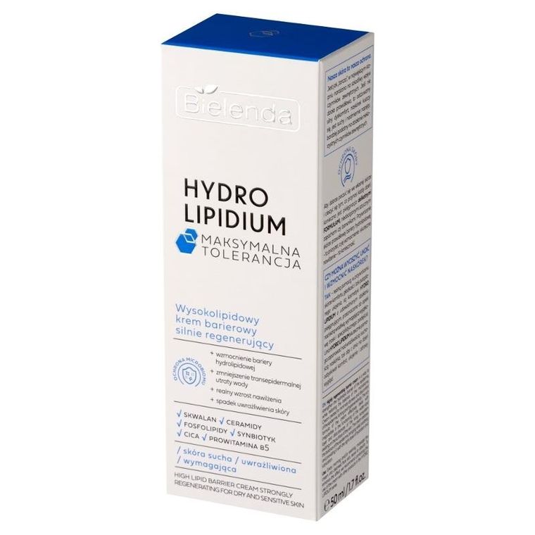 Bielenda, Hydro Lipidum, wysokolipidowy krem barierowy silnie regenerujący, skóra sucha, uwrażliwiona, 50 ml