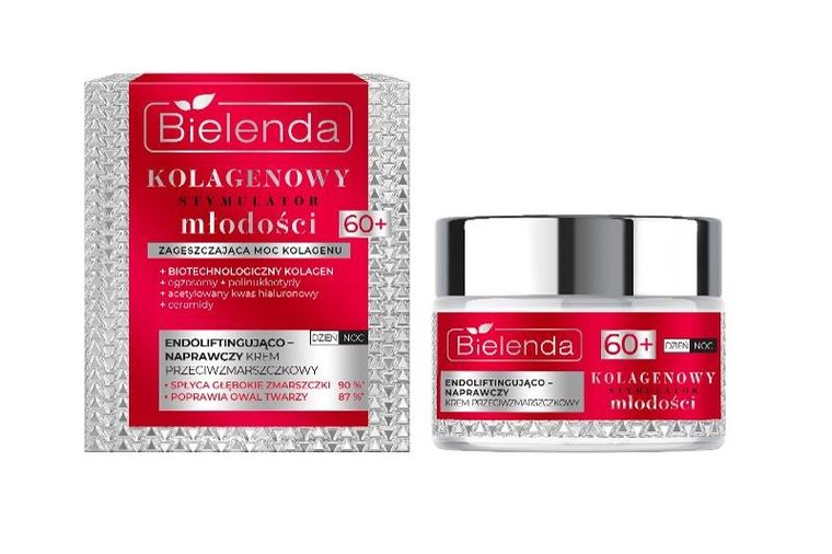 Bielenda, Kolagenowy Stymulator Młodości, endoliftingująco - naprawczy krem przeciewzmarszczkowy 60+, 50 ml