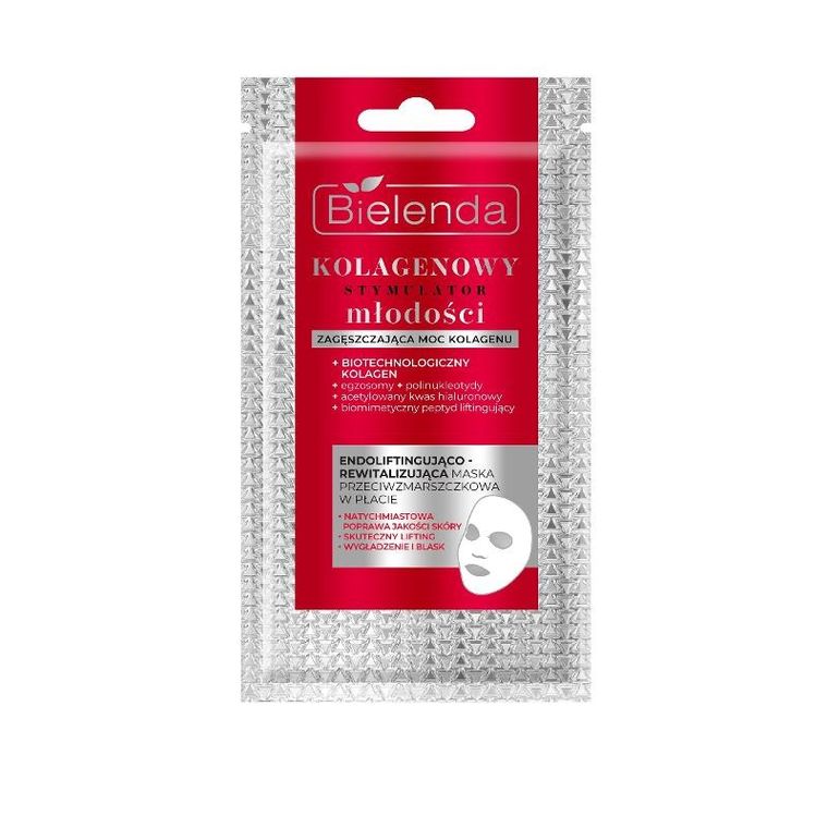 Bielenda, Kolagenowy Stymulator Młodości, endoliftingująco-rewitalizująca maska w przeciwzmarszczkowa w płacie