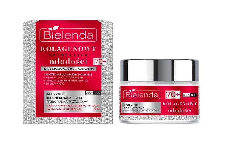 Bielenda, Kolagenowy Stymulator Młodości, infuzyjno - regenerujący krem przeciwzmarszczkowy 70+, 50 ml