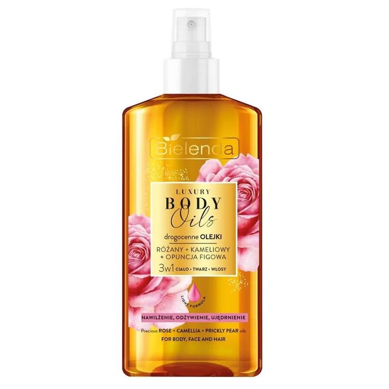 Bielenda, Luxury Body Oils, olejek do pielęgnacji 3w1, różany + kameliowy + opuncja figowa, 150 ml