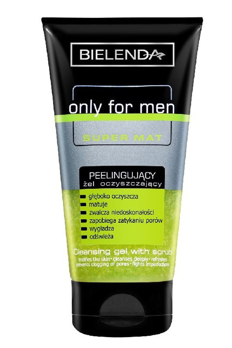 Bielenda, Only for Men, Super Mat, peelingujący żel oczyszczający, 150 ml