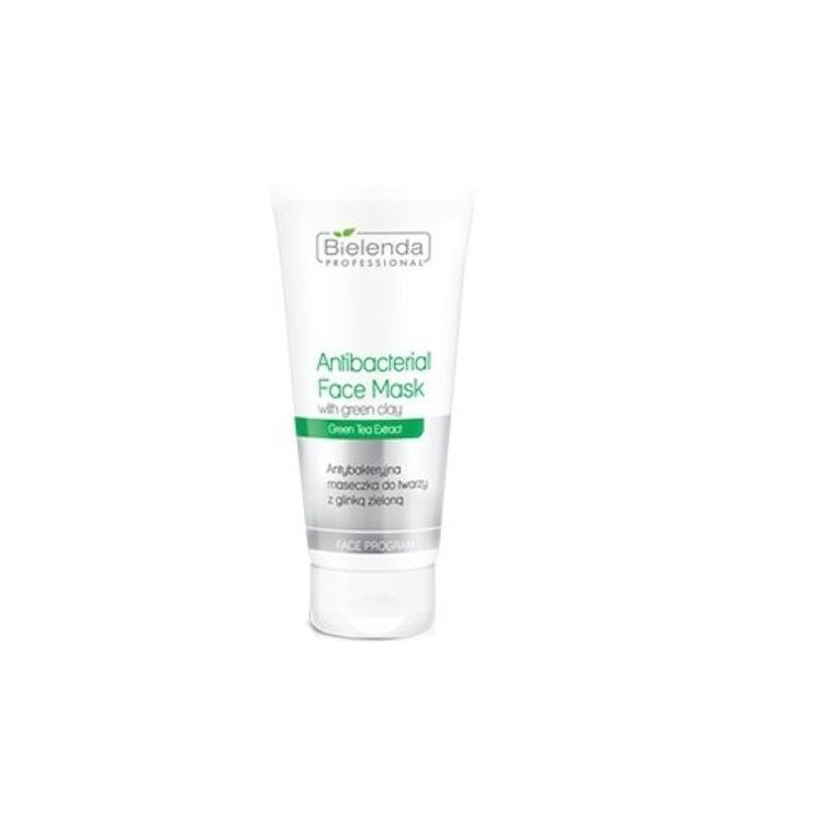 Bielenda Professional, Antibacterial Face Mask With Green Clay, antybakteryjna maseczka do twarzy z glinką zieloną, 150g