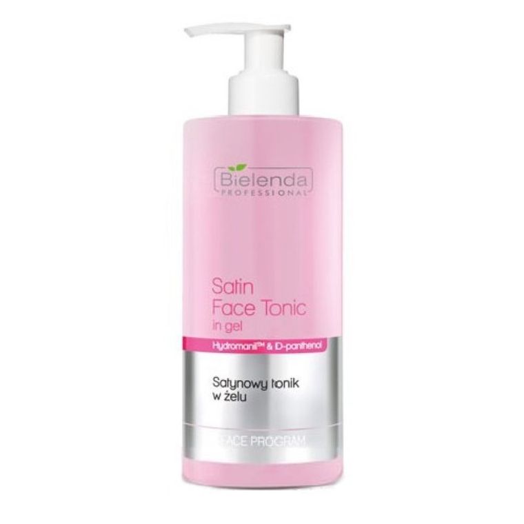 Bielenda Professional, Satin Face Tonic In Gel, satynowy tonik do twarzy w żelu, 500 ml