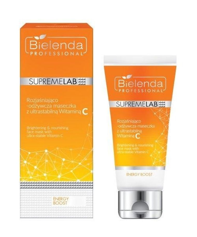 Bielenda Professional, Supremelab Energy Boost, rozjaśniająco-odżywcza maseczka z ultrastabilną witaminą C, 70 ml