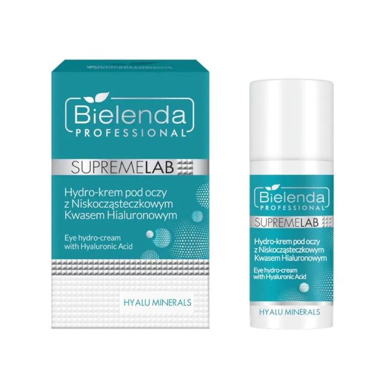 Bielenda Professional, SupremeLab Hyalu Minerals, hydro-krem pod oczy z kwasem hialuronowym, 15 ml
