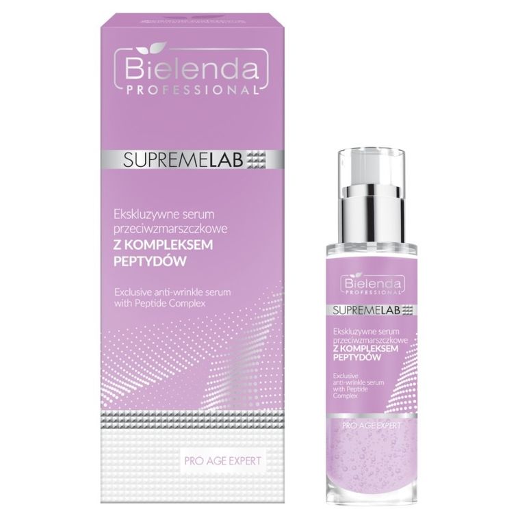 Bielenda Professional, SupremeLab, Pro Age Expert, ekskluzywne serum przeciwzmarszczkowe z kompleksem peptydów, 30 ml