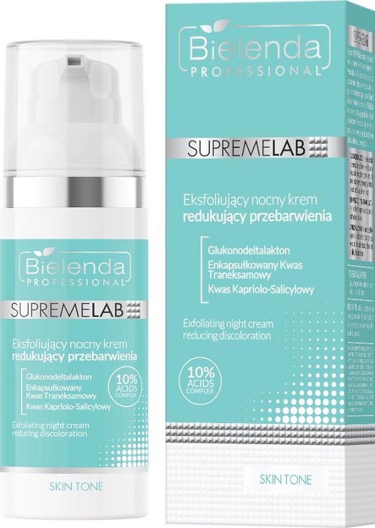 Bielenda Professional, Supremelab Skin Tone, eksfoliujący krem nocny redukujący przebarwienia, 50 ml