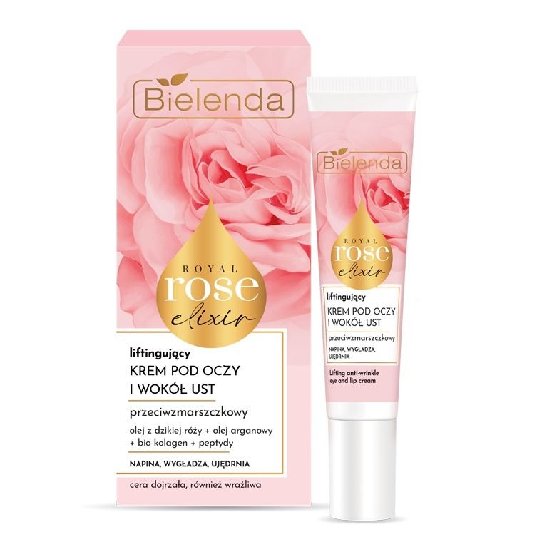 Bielenda, Royal Rose Elixir, przeciwzmarszczkowy krem liftingujący pod oczy i wokół ust, 15 ml
