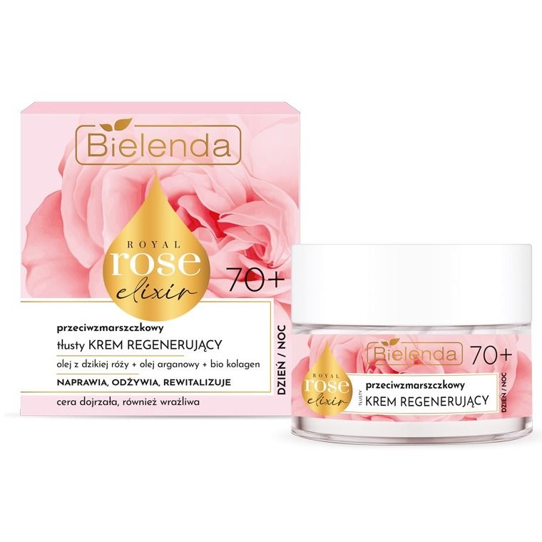 Bielenda, Royal Rose Elixir, przeciwzmarszczkowy tłusty krem regenerujący 70+, 50 ml