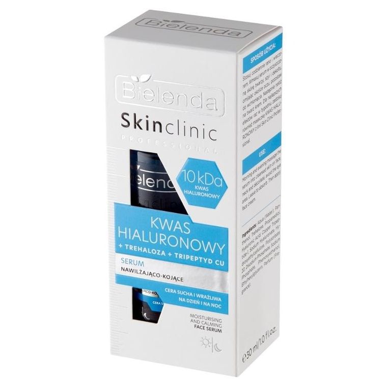 Bielenda, Skin Clinic, Professional, kwas hialuronowy, serum nawilżająco-kojące na dzień i noc, 30 ml