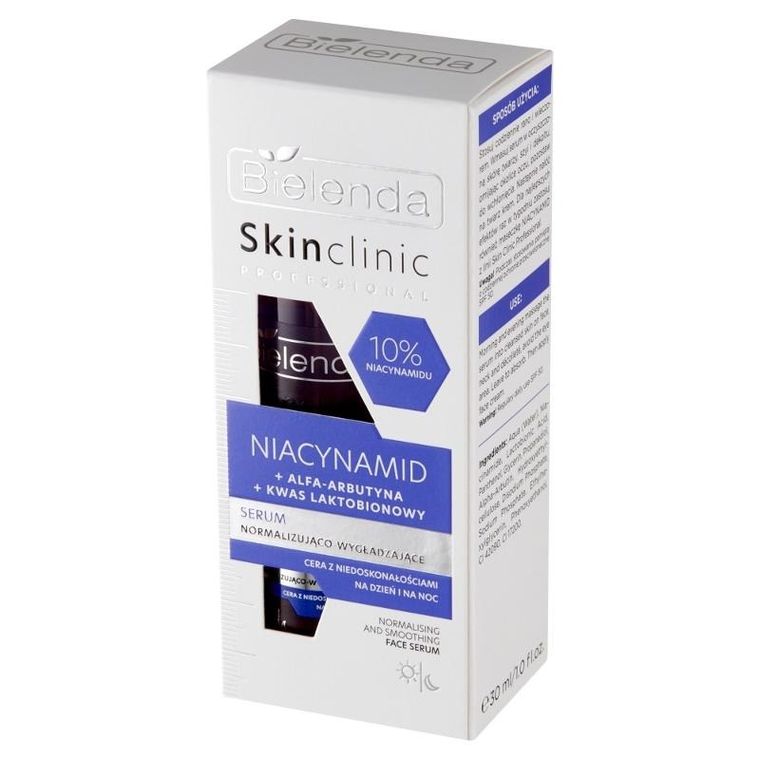 Bielenda, Skin Clinic, Professional, niacynamid, serum normalizująco-wygładzające na dzień i noc, 30 ml