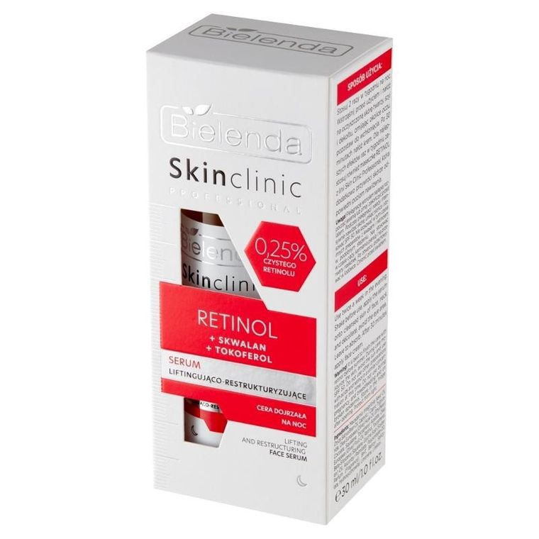 Bielenda, Skin Clinic, Professional, retinol, serum liftingująco-restrukturyzujące na noc, 30 ml