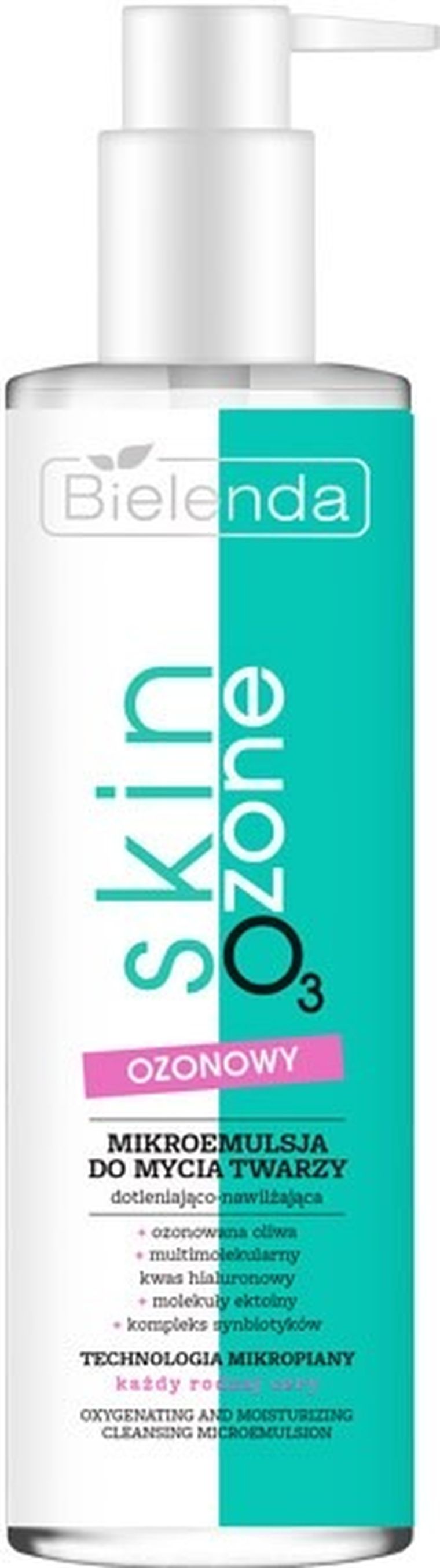 Bielenda, Skin O3 Zone, ozonowa mikroemulsja do mycia twarzy dotleniająco-nawilżająca, 195 ml