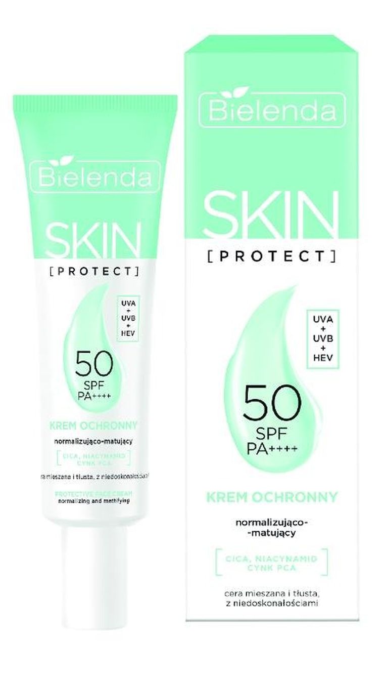 Bielenda, Skin Protect, krem ochronny SPF 50 normalizująco-matujący, 40 ml