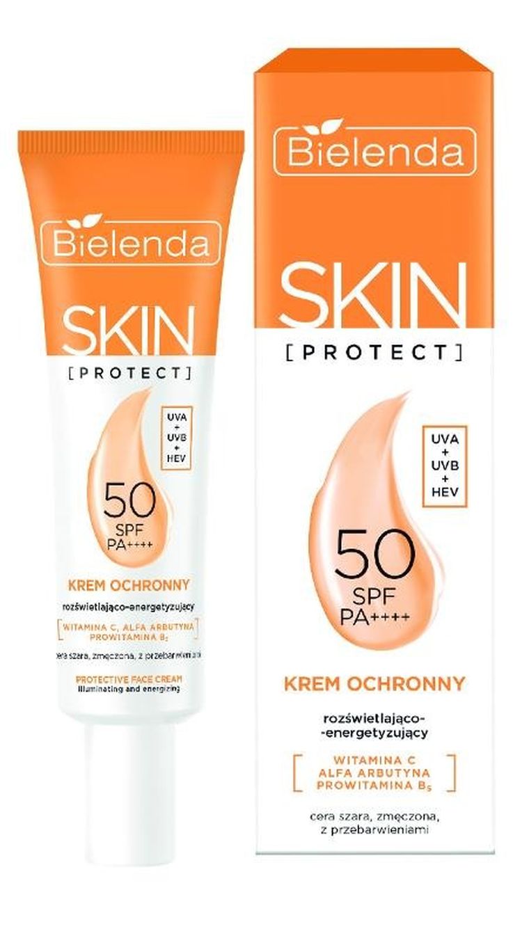 Bielenda, Skin Protect, krem ochronny SPF 50 rozświetlająco-energetyzujący, 40 ml