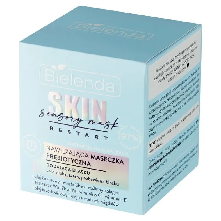 Bielenda, Skin Restart Sensory Mask, nawilżająca maseczka prebiotyczna dodająca blasku, 50ml