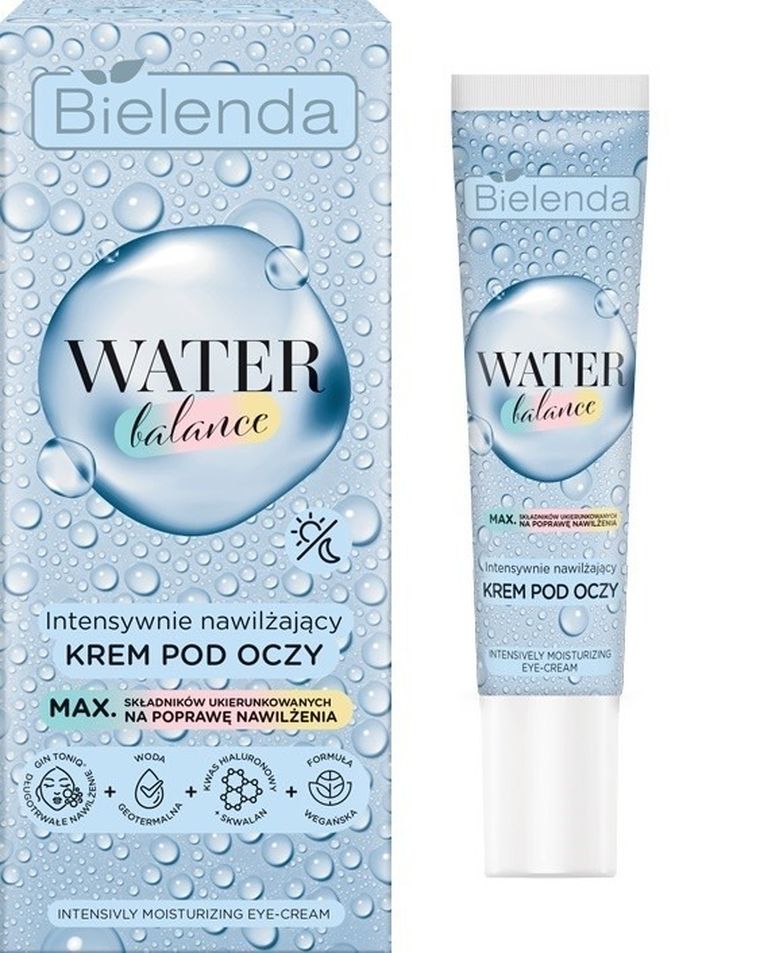 Bielenda, Water Balance, intensywnie nawilżający krem pod oczy na dzień i noc, 15 ml