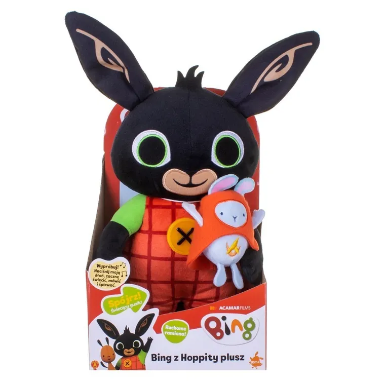 Bing, Królik Bing z przytulanką, maskotka interaktywna, 36 cm
